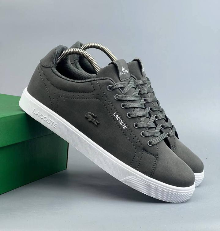 Dark grey Lacoste low-top sneakers