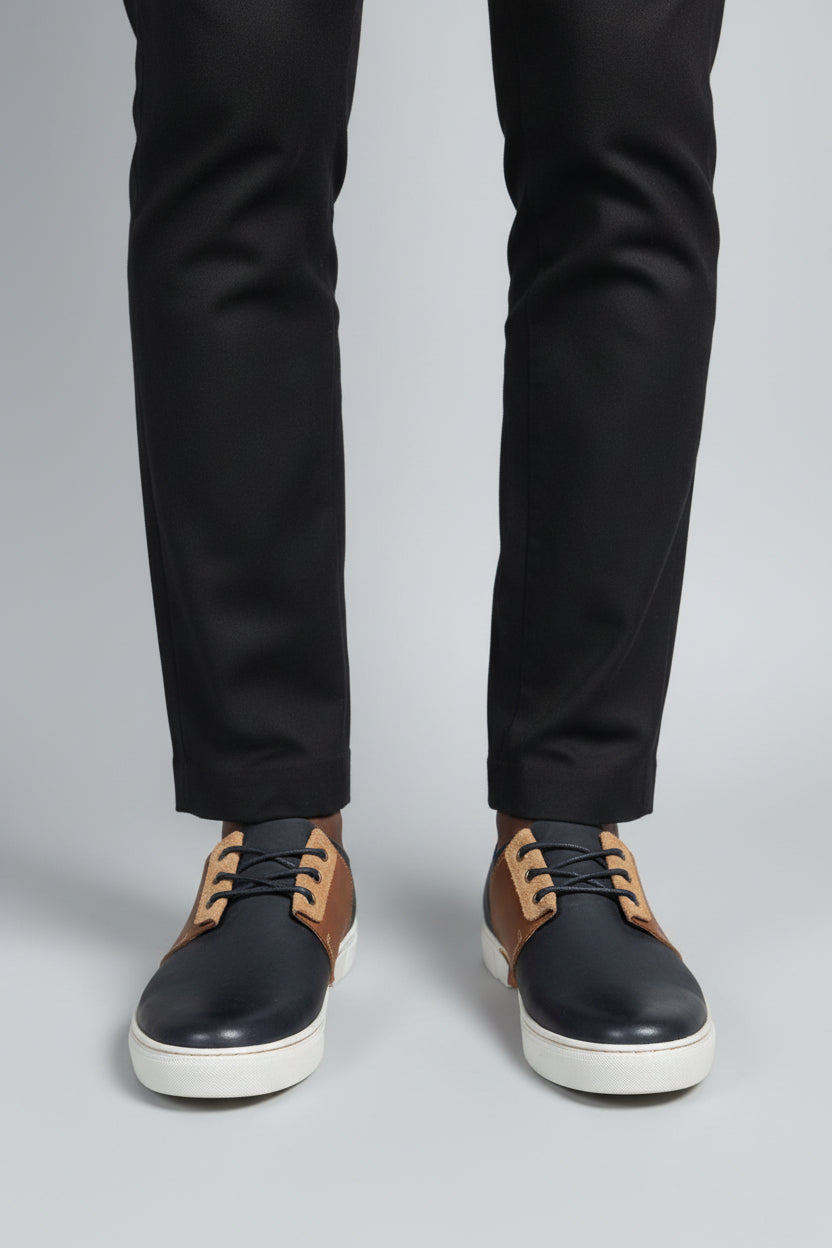 Men's casual low-top leather sneakers