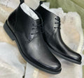 Black textured leather men's chukka/ankle boots